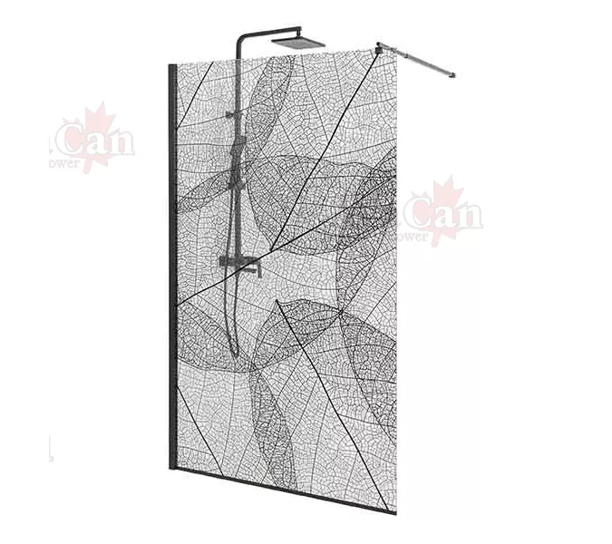 Душевая перегородка AvaCan MB100/110/120, Цвет стекла: с рисунком, Цвет профиля: Черный, Выбрать размер: 120, изображение 8