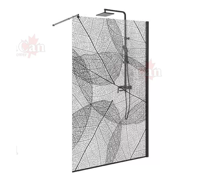 Душевая перегородка AvaCan MB100/110/120, Цвет стекла: с рисунком, Цвет профиля: Черный, Выбрать размер: 120, изображение 9