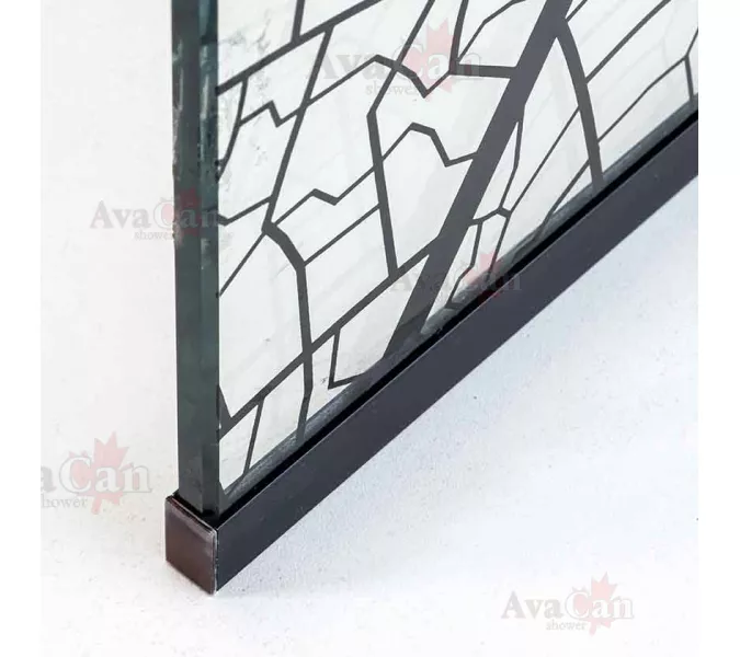 Душевая перегородка AvaCan MB100/110/120, Цвет стекла: с рисунком, Цвет профиля: Черный, Выбрать размер: 120, изображение 13