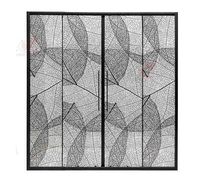 Душевая дверь в нишу AvaCan FB MT, Цвет стекла: матовое с рисунком, Цвет профиля: Черный, Выбрать размер: 170-190