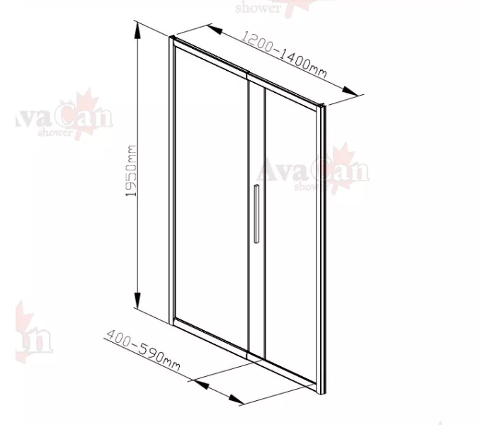Душевая дверь в нишу AvaCan FB MT, Цвет стекла: матовое с рисунком, Цвет профиля: Черный, Выбрать размер: 120-140, изображение 13