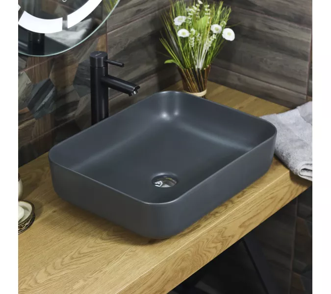 Раковина MELANA MLN-320353MDG матовая темно-серая, Выбрать цвет: Матовая темно-серая