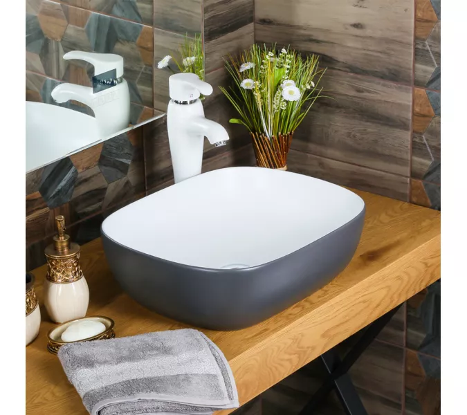 Раковина MELANA MLN-A419-CGRW-M матовая серая