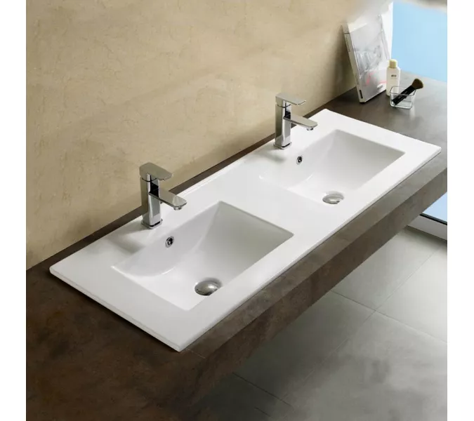 Раковина двойная MELANA MLN-9120ED, Выбрать размер: 120х46х18