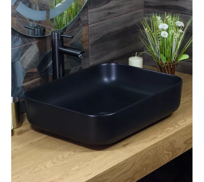Раковина MELANA MLN-320353MB матовая черная, Выбрать цвет: Матовая черная