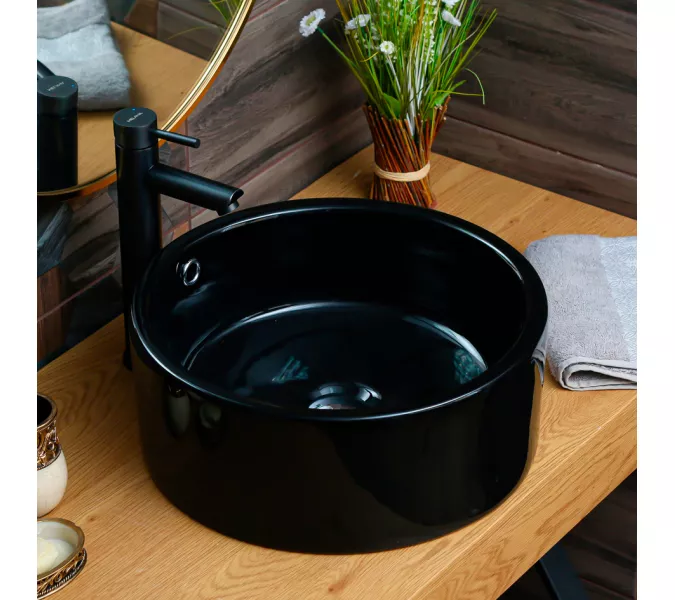 Раковина MELANA MLN-7076b/7078AB (черная), Выбрать цвет: Черная, Выбрать размер: 42х42х17,5