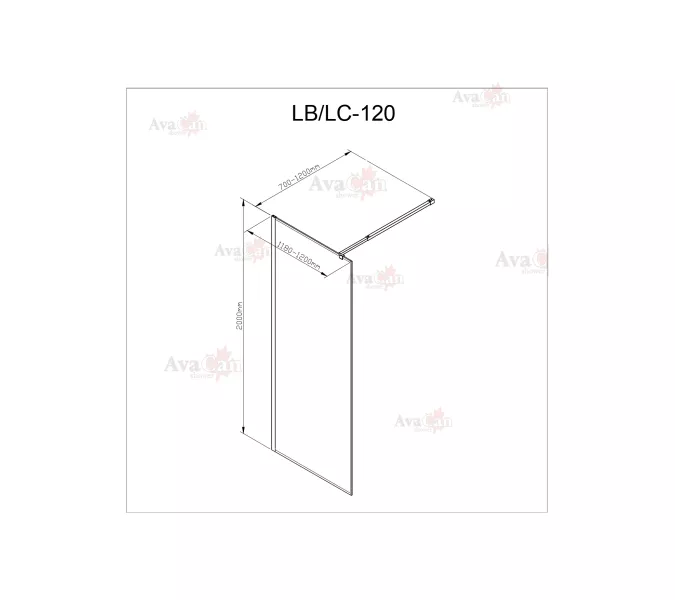Душевая перегородка AvaCan  LC100/110/120, Цвет стекла: с рисунком, Цвет профиля: Хром, Выбрать размер: 120, изображение 12