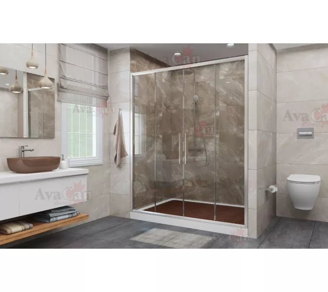 Душевая дверь в нишу AvaCan FC2, Цвет стекла: прозрачное, Цвет профиля: Хром, Выбрать размер: 190-210, изображение 3