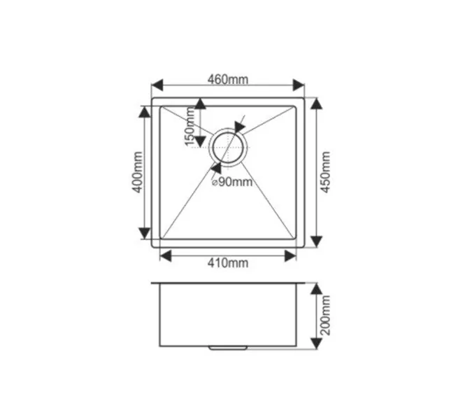 Мойка D4645HG MELANA ProfLine 1,2/200 ЗОЛОТО врезная, изображение 3