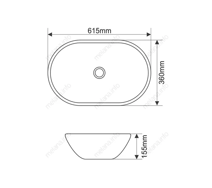 Раковина MELANA MLN-7811AMB (матовая черная), изображение 3