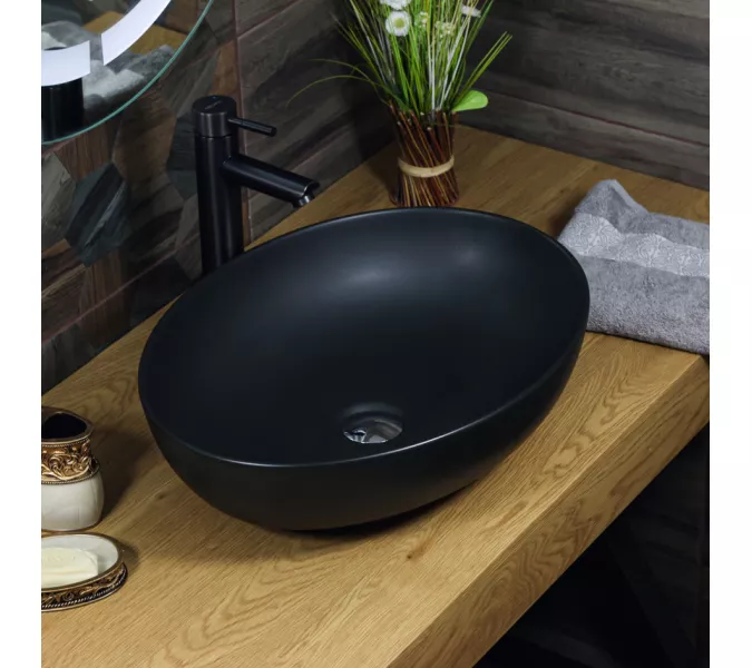 Раковина MELANA MLN-320316MB матовая черная, Выбрать цвет: Черная