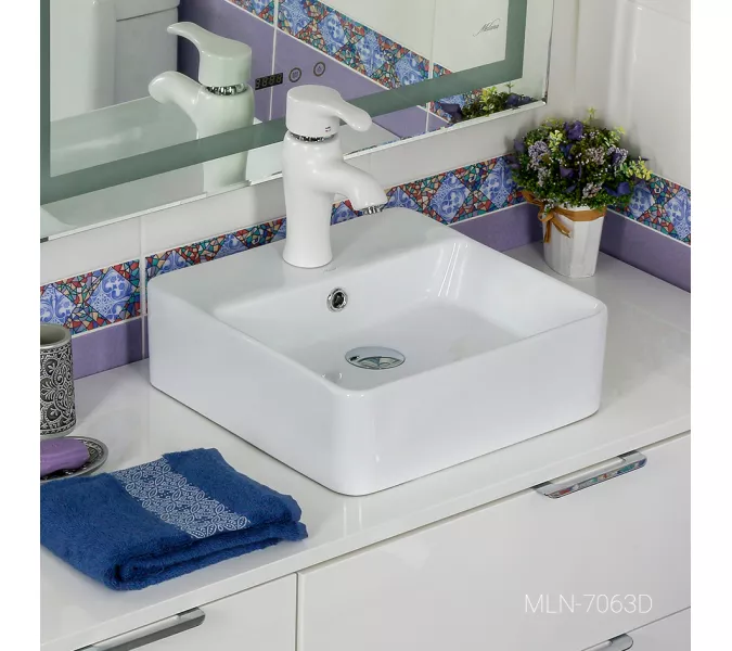 Раковина MELANA MLN-7063D/7063B, Выбрать размер: 38х38х12, изображение 2