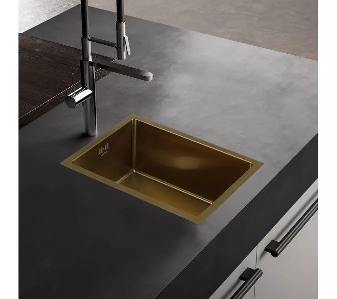 Мойка D5138HG MELANA ProfLine 1,2/220 ЗОЛОТО врезная, Выбрать цвет: Золото, изображение 2