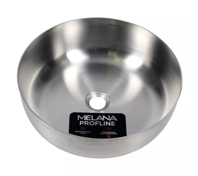 Раковина 400 Lake MELANA Profline САТИН накладная круглая 400, Сифон, донный клапан, Выбрать цвет: Сатин, изображение 2