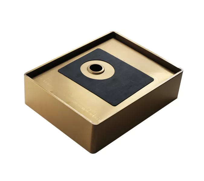 Раковина D4837G Castle MELANA ProfLine 1,2 мм золото накладная, Сифон, донный клапан, Выбрать цвет: Золото, изображение 4