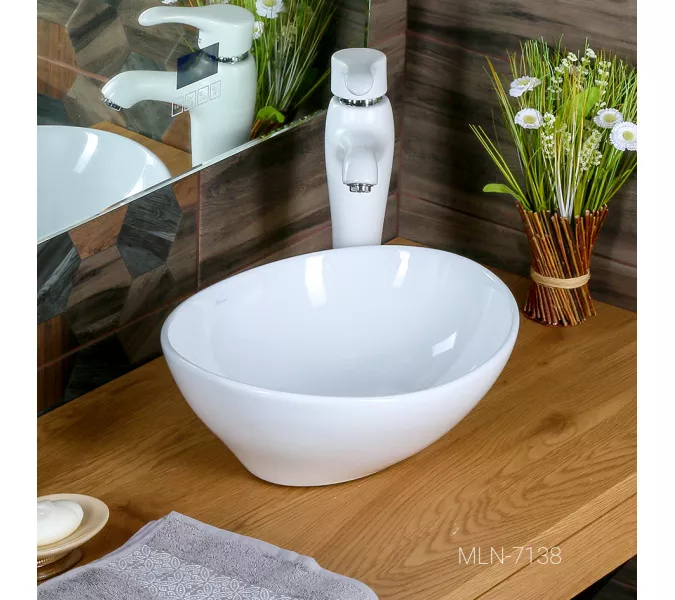 Раковина MELANA MLN-7138, Выбрать цвет: Белая, изображение 4