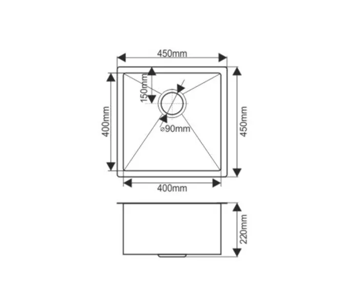 Мойка D4545H MELANA ProfLine 1,2/220 САТИН врезная, Выбрать цвет: Сатин, изображение 2
