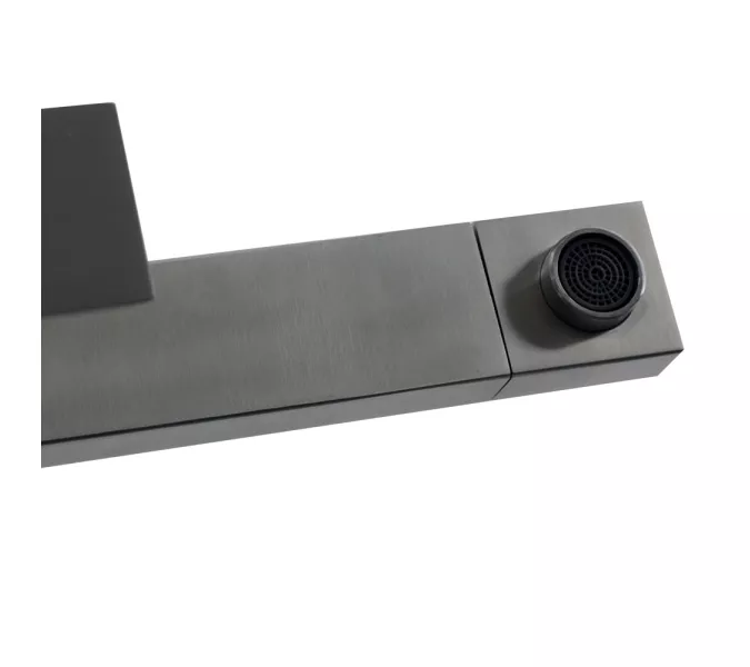 Смеситель д/кухни MELANA-610203 Cubo нерж.сталь, однорычажный, сатин, литой излив, изображение 6