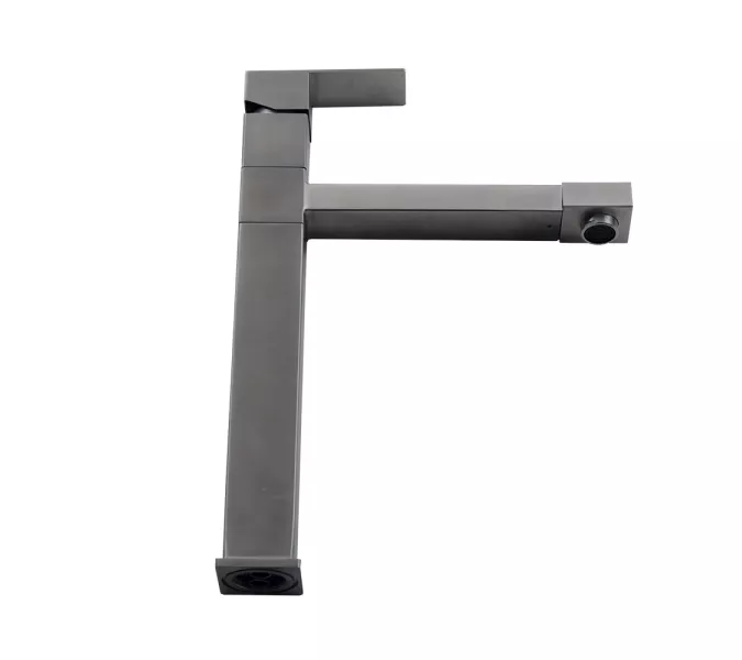 Смеситель д/кухни MELANA-610203 Cubo нерж.сталь, однорычажный, сатин, литой излив, изображение 4