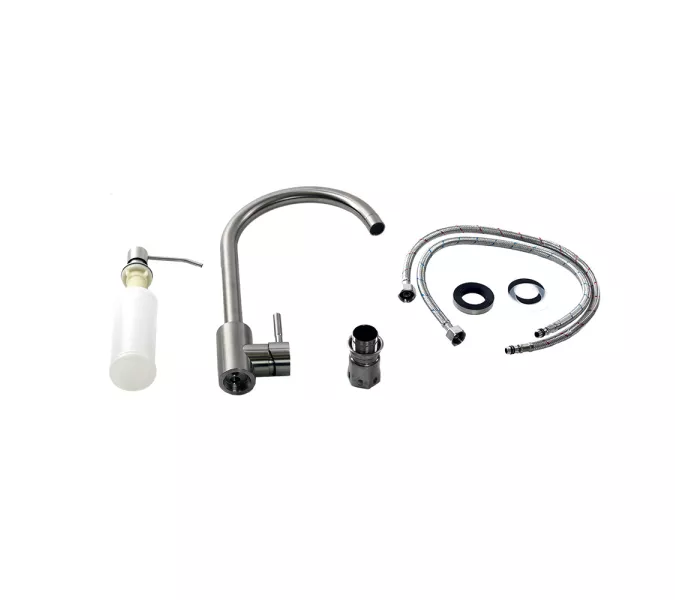 Мойка D6045H+4 сатин MELANA ProfLine 3,0/220 комплект мойки из нержавеющей стали 5 в 1, изображение 13