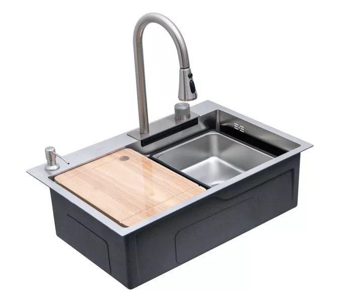 Мойка D6846H+6 MELANA ProfLine 3,0/215 САТИН врезная, Выбрать цвет: Сатин, изображение 3