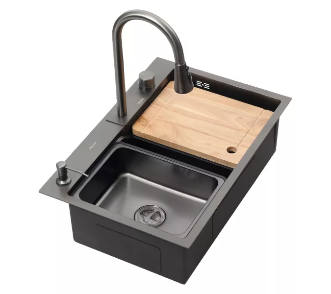 Мойка D6846B+6 MELANA ProfLine 3,0/215 ГРАФИТ врезная, Выбрать цвет: Графит, изображение 2
