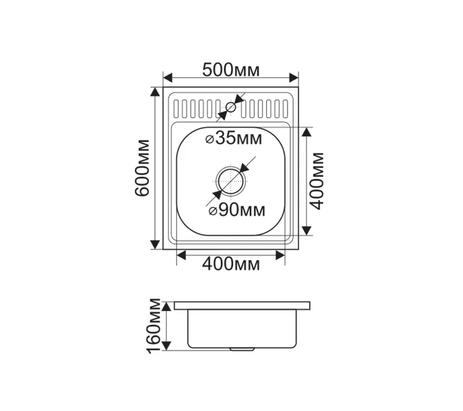 MELANA 099 мойка MLN 5060  нак. декор 0,8/180, изображение 2