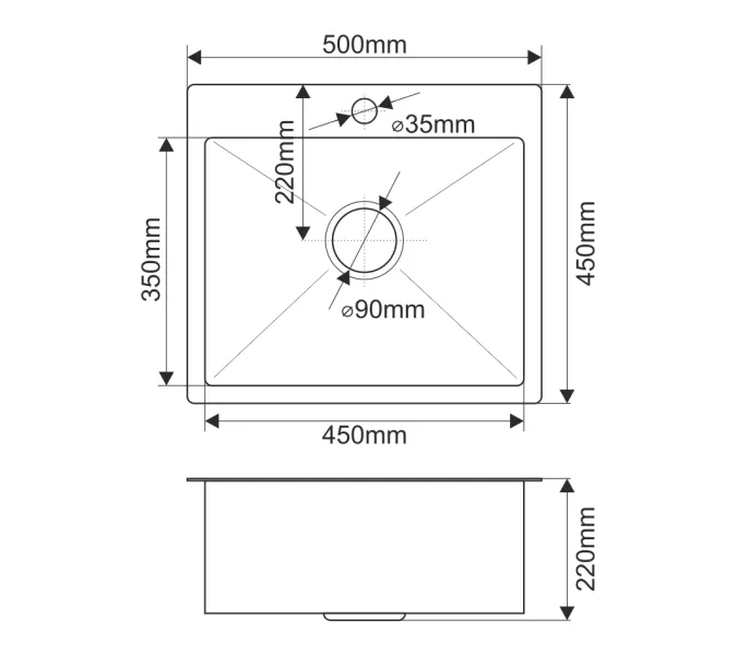 Мойка H5045/2 MELANA ProfLine 3,0/200 САТИН врезная, изображение 2