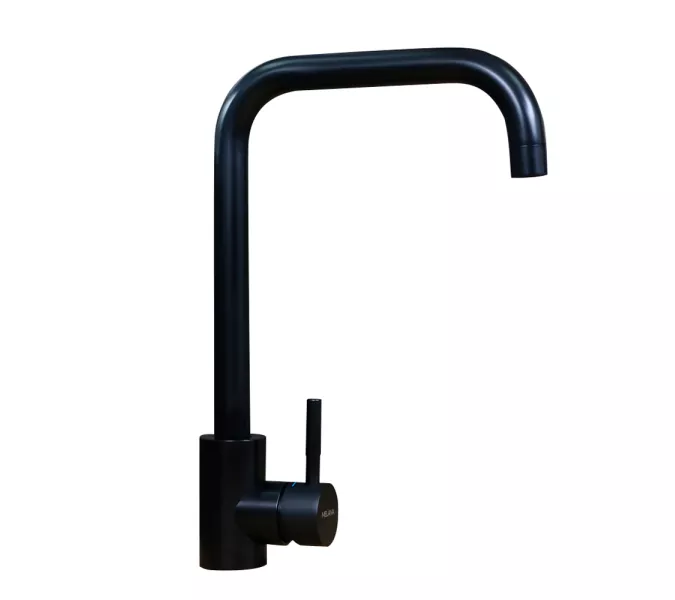 Смеситель д/кухни MELANA-610104B Tondo нерж.сталь, однорычажный, черный, литой излив, Выбрать цвет: Черный, изображение 2