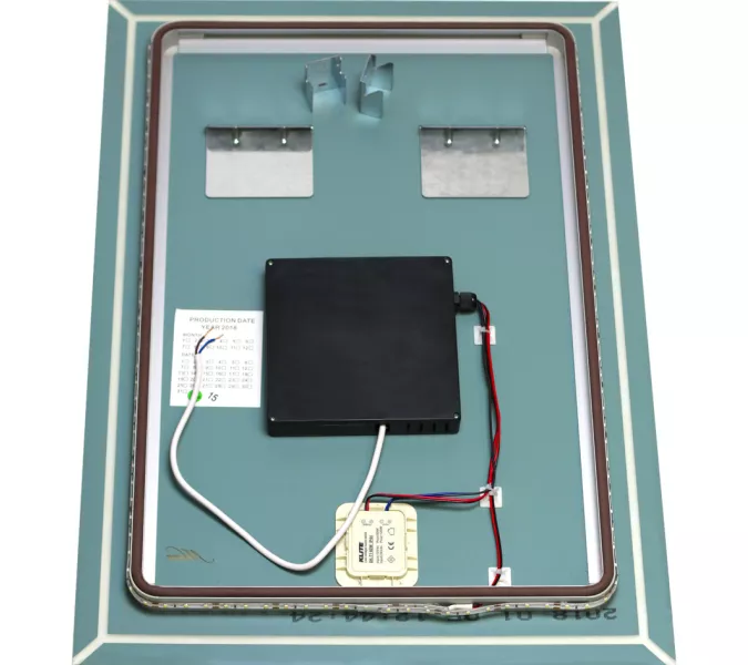 Зеркало с LED-подсветкой MELANA-6080 подогрев / часы 60х80см, изображение 2