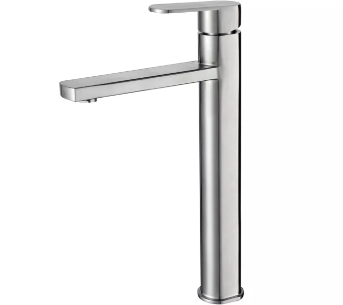 Смеситель д/ум MELANA-610302 Stello нерж.сталь, однорычажный, сатин, литой излив, изображение 3