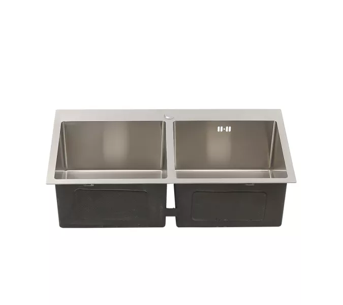 Мойка DS8045H MELANA ProfLine 3,0/220 САТИН 2-я чаша, врезная, изображение 2