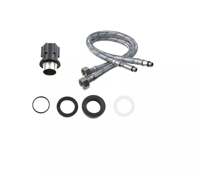 Смеситель д/кухни MELANA ELASTICO-610401B нерж.сталь, однорычажный, гибкий излив, сатин+черный, Выбрать цвет: Черный, изображение 3