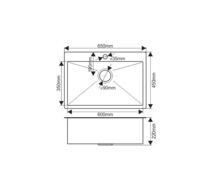 Мойка D6545HB MELANA ProfLine 3,0/220 ГРАФИТ врезная, Выбрать цвет: Графит, изображение 3