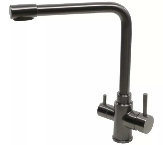 Смеситель д/кухни MELANA-F9505HB нерж.сталь, с переключателем на фильтр, однорычажный, графит, Выбрать цвет: Оружейная сталь, изображение 2