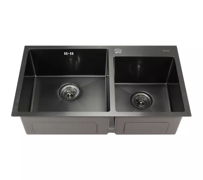 Мойка S8045HB MELANA ProfLine 3,0/220 ГРАФИТ 2-я чаша, врезная, Выбрать цвет: Графит