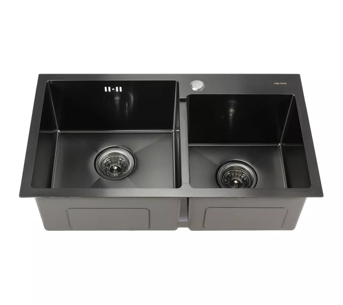 Мойка S7240HB MELANA ProfLine 3,0/220 ГРАФИТ 2-я чаша, врезная, Выбрать цвет: Графит