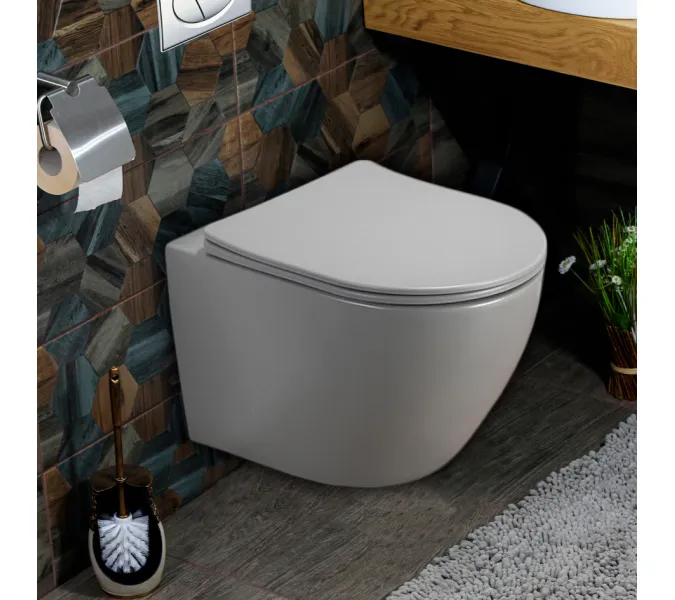 Унитаз подвесной безободковый MELANA MLN-310303MG серый, Выбрать цвет: серый