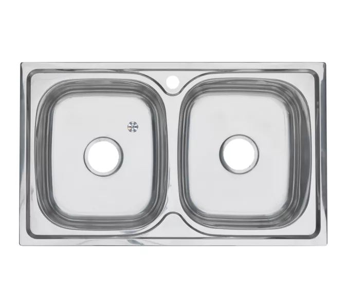 Мойка 8148S MELANA 0,6/180 2-я чаша врезная  с сифоном, изображение 2