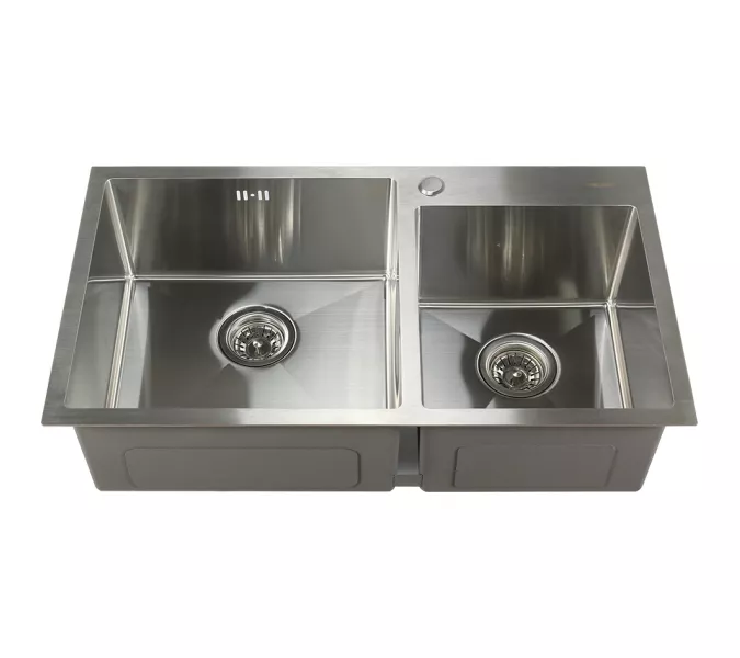 Мойка S8045H MELANA ProfLine 3,0/220 САТИН 2-я чаша, врезная, Выбрать цвет: Сатин