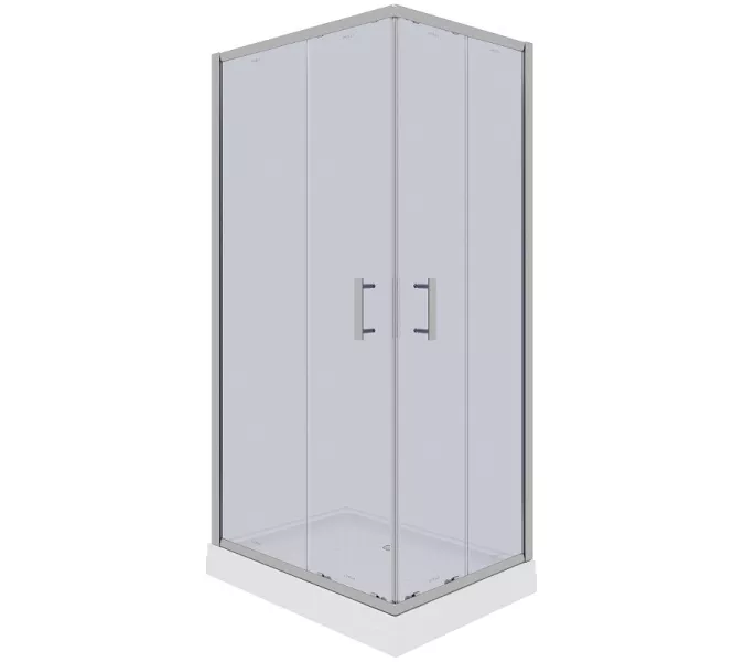 Душевой уголок Quadro QZ71S/QZ81S PARLY с поддоном, тонированное, Цвет стекла: тонированное, Цвет профиля: Хром, Выбрать размер: 100х70, изображение 4