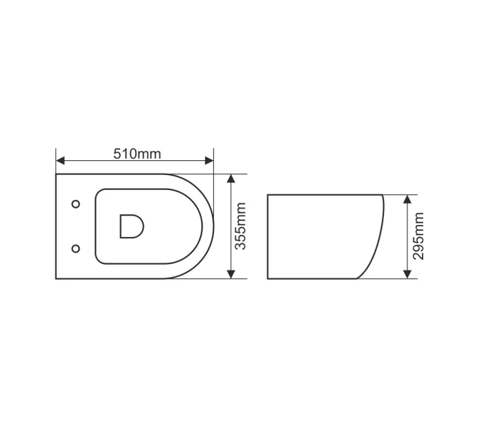 Унитаз подвесной безободковый MELANA MLN-310311MBSt черный матовый, изображение 2