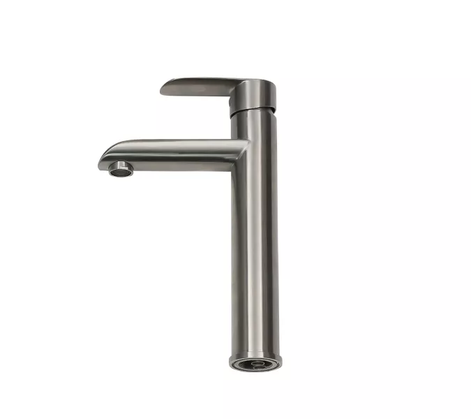 Смеситель д/ум MELANA-610602 Paola Hi-tech нерж.сталь, однорычажный, сатин, литой излив, изображение 3