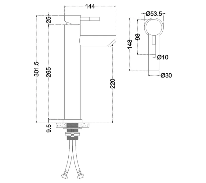 Смеситель д/ум MELANA-610102PVD-Br Tondo нерж.сталь, однорычажный, бронза, Выбрать цвет: Бронза, изображение 3