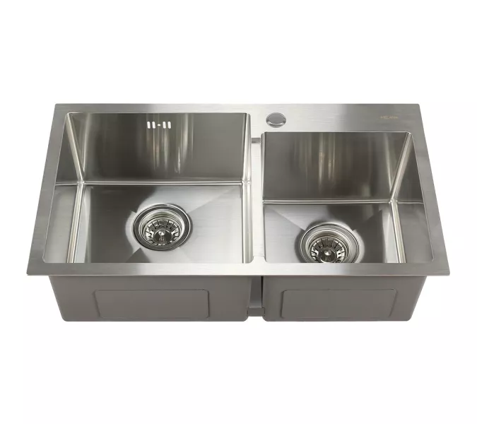 Мойка S7240H MELANA ProfLine 3,0/220 САТИН 2-я чаша, врезная, Выбрать цвет: Сатин