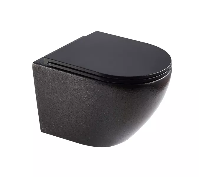 Унитаз подвесной безободковый MELANA MLN-310311MBSt черный матовый