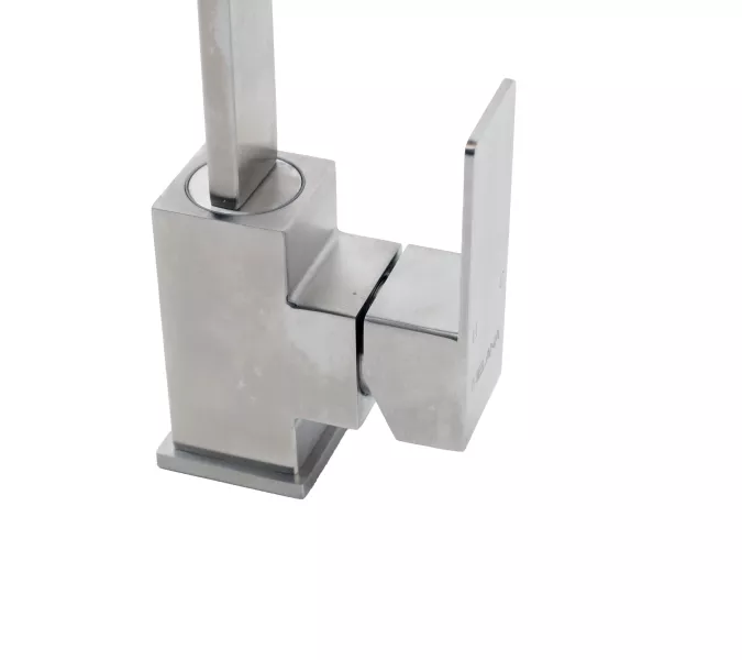 Смеситель д/кухни MELANA-F8113 нерж.сталь, однорычажный, сатин, высокий излив, изображение 7