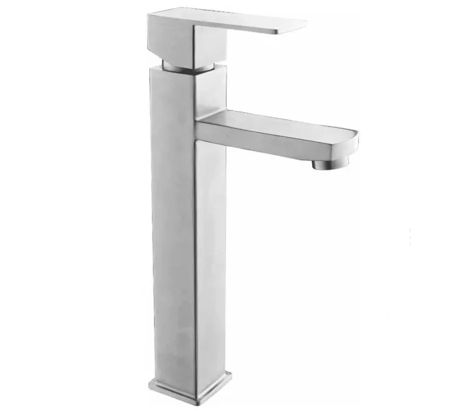 Смеситель д/ум MELANA-F6110 нерж.сталь, однорычажный, сатин, литой излив, изображение 3