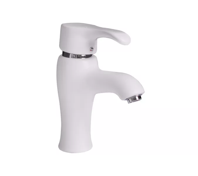 Смеситель д/ум MLN-F-002-M керамический, однорычажный, белый матовый, Выбрать цвет: Белый
