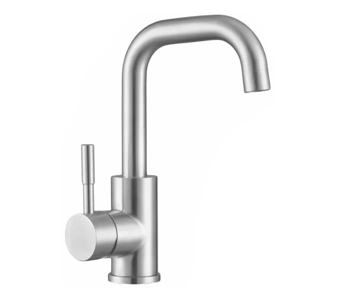 Смеситель д/кухни MELANA-F6102 нерж.сталь, однорычажный, сатин, изображение 2